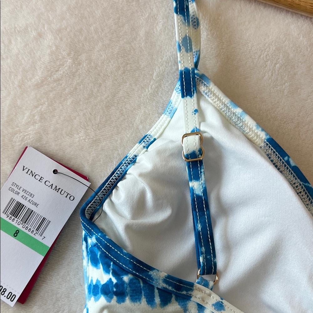 Vince Camuto Azure Blue Tie-Dye One-Piece Swim - Picture 7 of 8